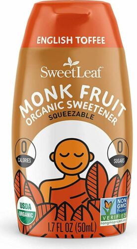 SWEETLEAF ORGANIC MONK FRUIT SWEETENER SQUEEZABLE ENGLISH TOFFEE 1.7 OUNCE