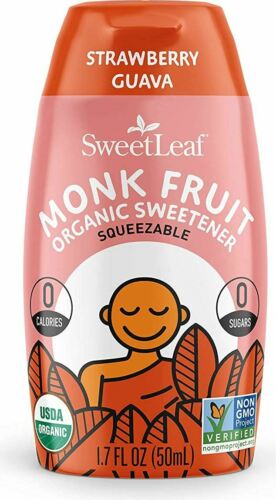 SWEETLEAF ORGANIC MONK FRUIT SWEETENER SQUEEZABLE STRAWBERRY GUAVA 1.7 OUNCE